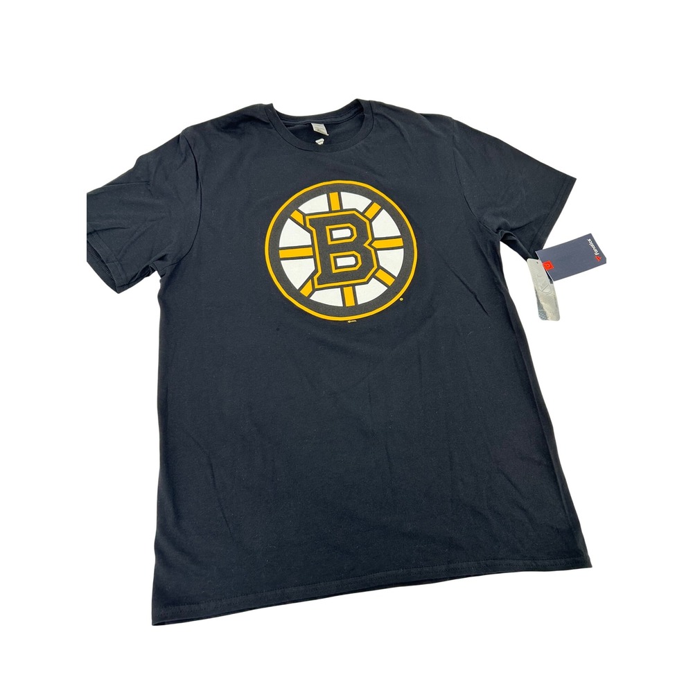 Fanatics Boston Bruins NHL Mens T-Shirt Black Spoked B Logo Size Medium NWT